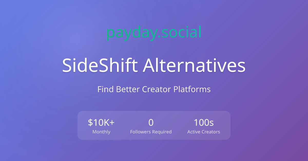Best SideShift Alternatives 2025: Top Creator Platforms Compared